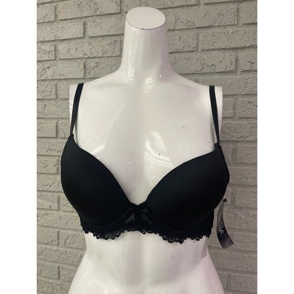 Rene Rofe Lingerie Black Push-Up Bra Size 34C NWT - Picture 1 of 9